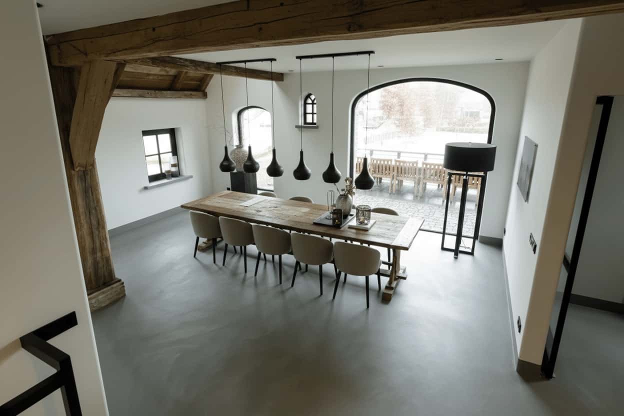 IQON Lava gietvloer interieur bovenaanzicht